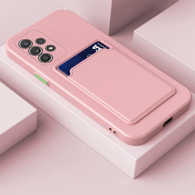 Чехол-держатель для карт из жидкого силикона для Samsung Galaxy A54 A53 A34 A14 A73 A33 A23 A13 A72 A52 A32 A22 A12 A91 A71, противоударный чехол