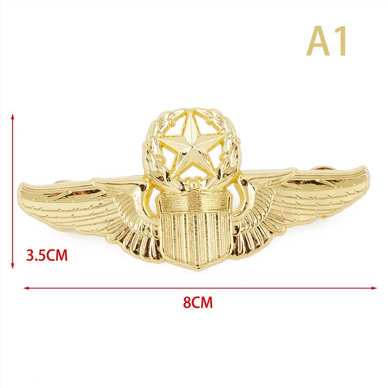 Us Wings Military Command Master Aviator Metal Wings Badge Pin Brooch
