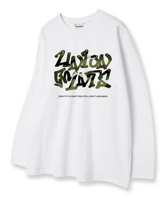 UNION GARMENTS Футболка с длинным рукавом свободного кроя с логотипом Millimeria Белая [Базовая или в рубчик]