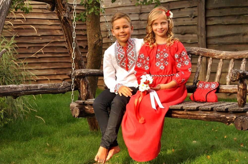 Детское льняное платье-вышиванка с вышивкой, Украинское платье Вышитая сукня Вышиванки, Вышитое платье, Одежда с вышивкой