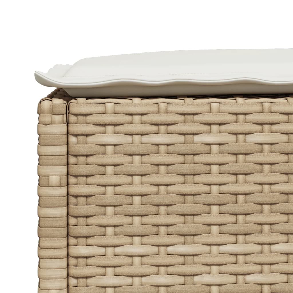 Vidaxl Stołek Ogrodowy Z Poduszką, Beżowy, 63,5X56X32 Cm, Rattan Pe
