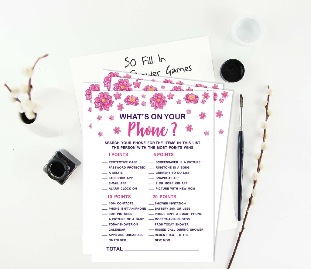 Inkdotpot Игровой набор для детского душа из 50 игр BabyA AlphabetA ABCA Игра Unicorn Floral Party