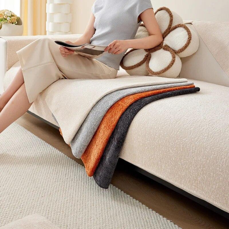 Роскошная подушка для дивана для гостиной, синель, нескользящий диван, полотенце, чехол для дивана, угловой диван, чехол для сиденья, защита дома, 1 шт.