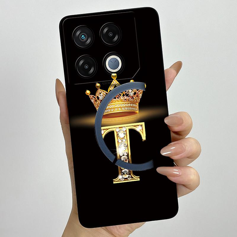 Для Infinix GT 20 Pro Чехол Роскошная Корона Буква Мягкий Силикон Задняя Крышка Для Infinix GT20 Pro GT20Pro Чехол Infinix X6871 Чехлы