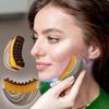Lymphatic contour facial massage brush, sculpts the chin and jawline, facial lymphatic drainage massager, ergonomically designed to precisely fit the