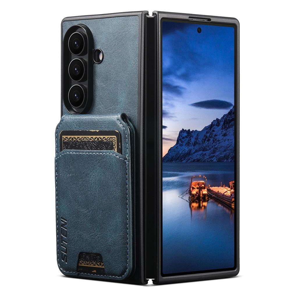 Чехол-подставка с отделениями для карт из кожи SUTENI для Samsung Z Fold 7/6/5