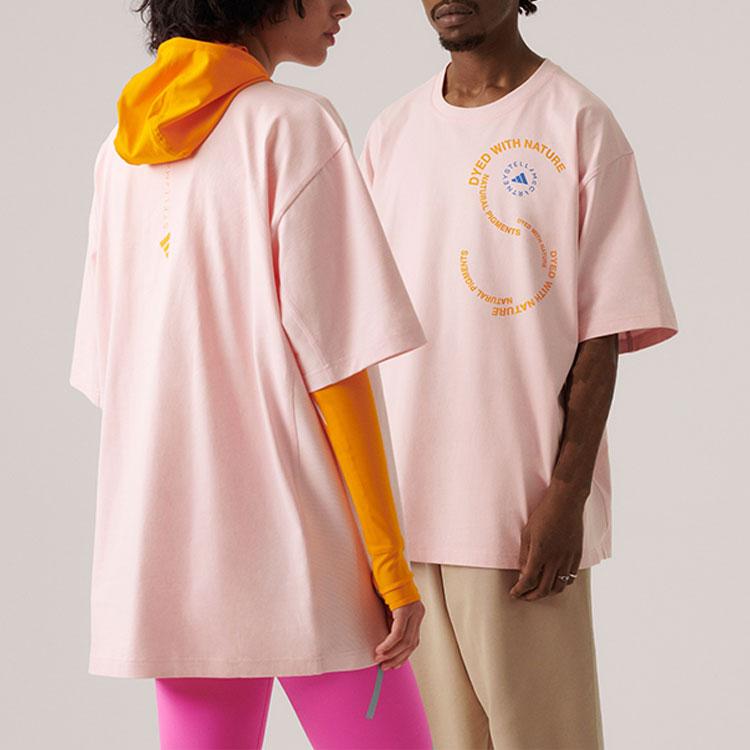 adidas Унисекс Спортивная футболка оверсайз из органического хлопка Stella McCartney Tropic Bloom Pink IA7711