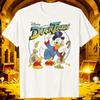Лето 2026 Хлопковая футболка с принтом истории Скруджа Макдака от Disney, свободная и повседневная, с коротким рукавом, унисекс и женская