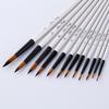 Monoceros 12Pcs Pointed Flat Top Paint Drawing Brush Acrylic Watercolor Oil Painting Pen