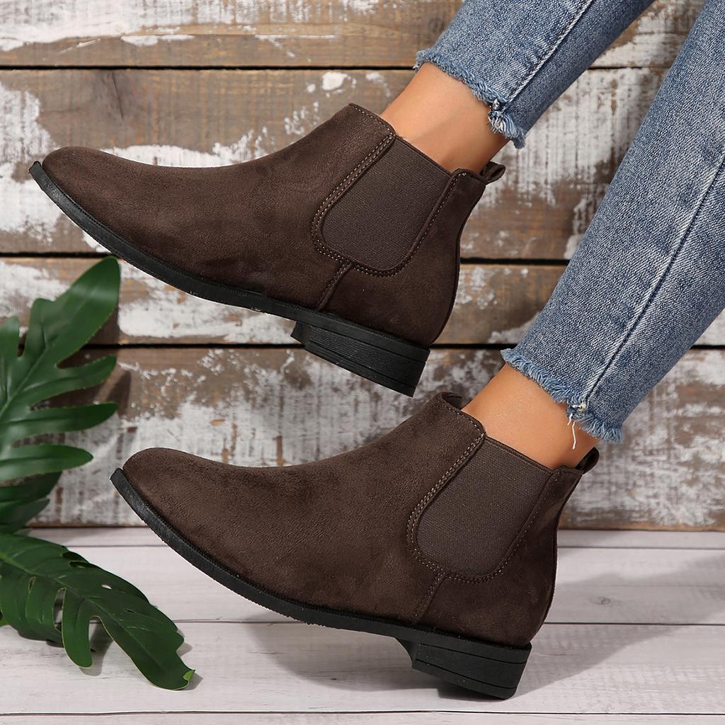 Женские сапоги, новые модные удобные туфли-сапоги, женские туфли на платформе из легкой замши без застежек для отдыха на открытом воздухе для женщин Botas De Mujer