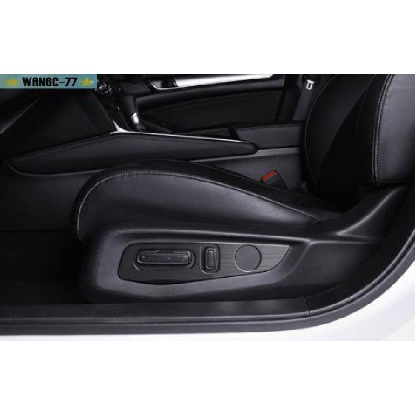 Black Steel Seat Adjust Handle Button Panel Trim 2PCS For Honda Accord 2018-