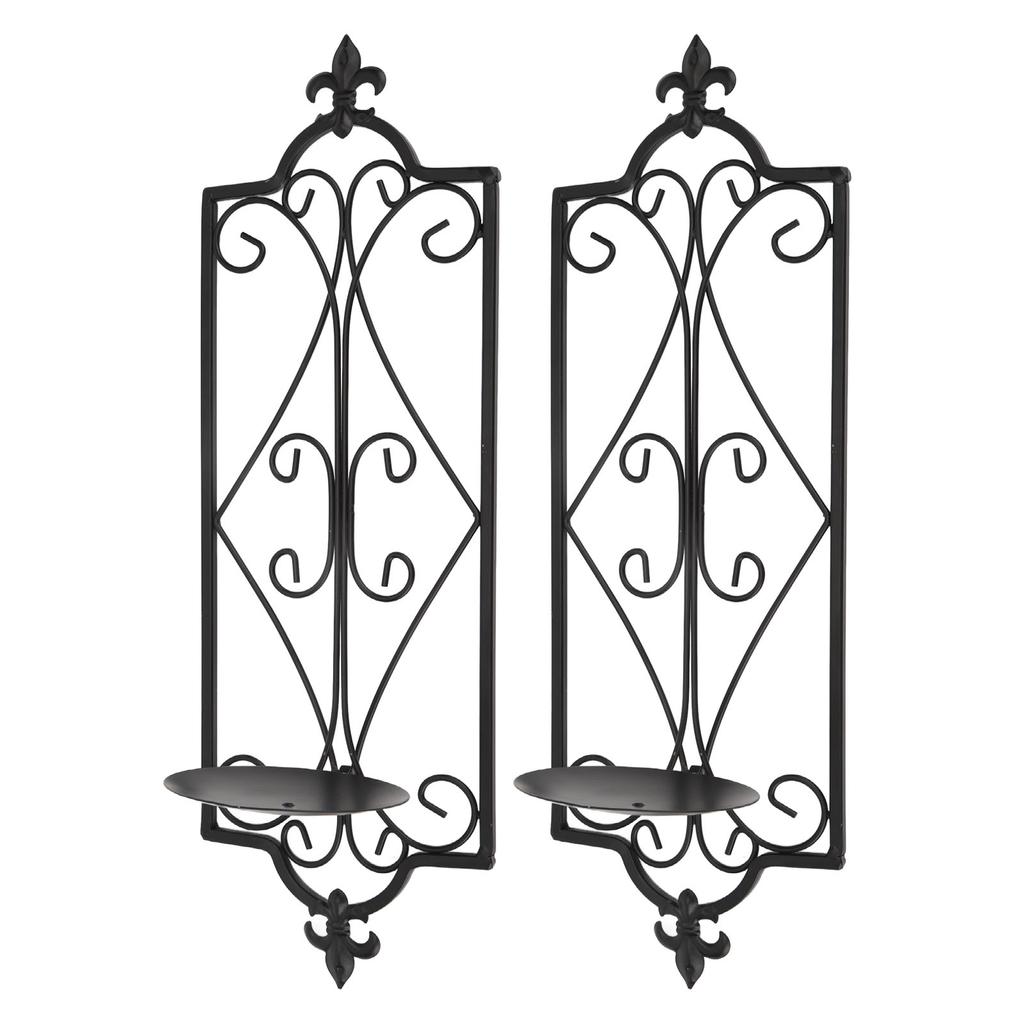 2pcs Wall Sconce Candle Holder Hanging Iron Wall Candle Sconce Holder Wall Decorations for Living