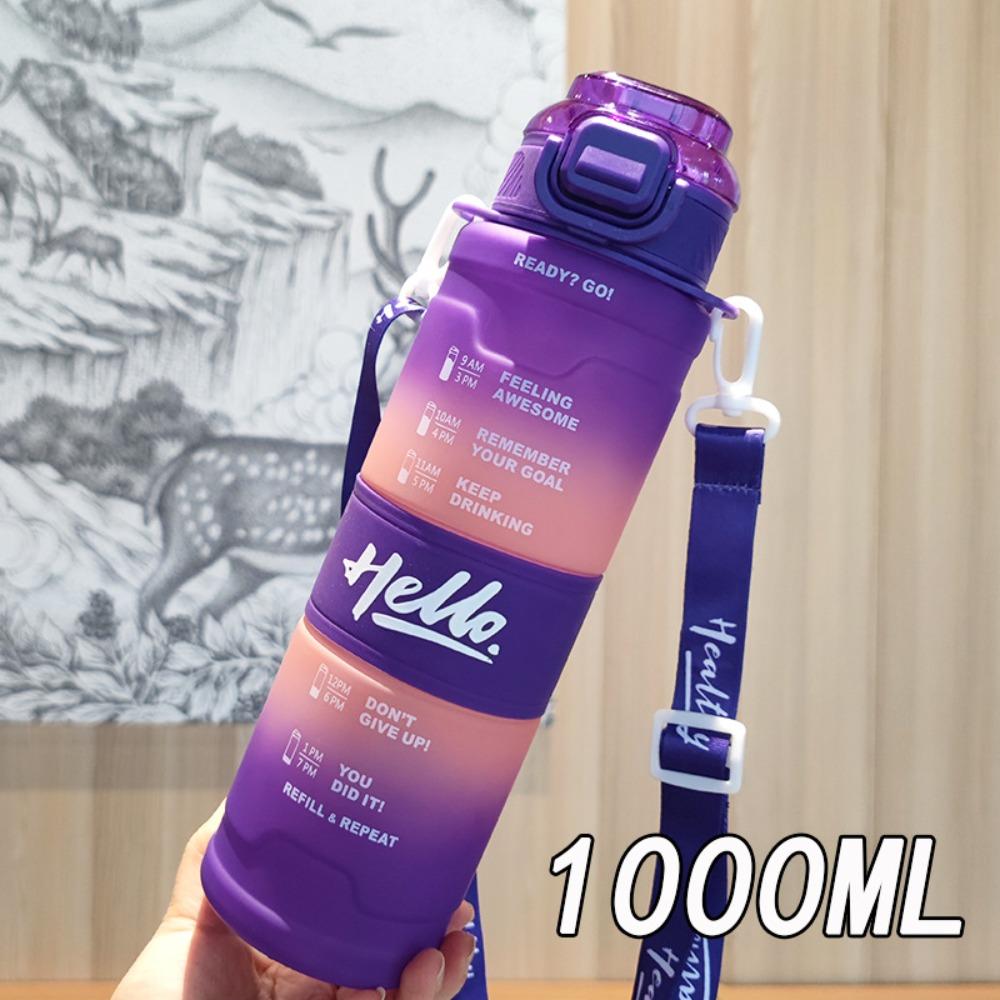 Handheld Sports Kettle with Straw Dustproof Fitness Drinking Bottle Water Cup with Straw Hiking