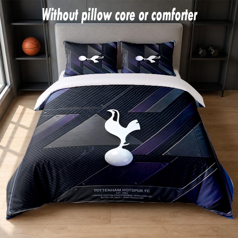 Tottenham Hotspur Design Bed Bedding Set 1 Duvet Cover + 2 Pillowcases Soft Breathable Household Bed Linens