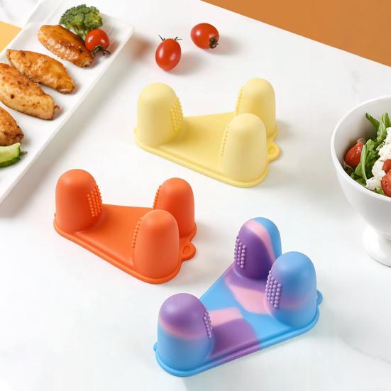 Силиконовые щипцы для пальцев Нескользящие щипцы для finger food Многоразовые щипцы с захватом для пальцев для поедания жареной курицы чипсов закусок Домашнее и дорожное использование