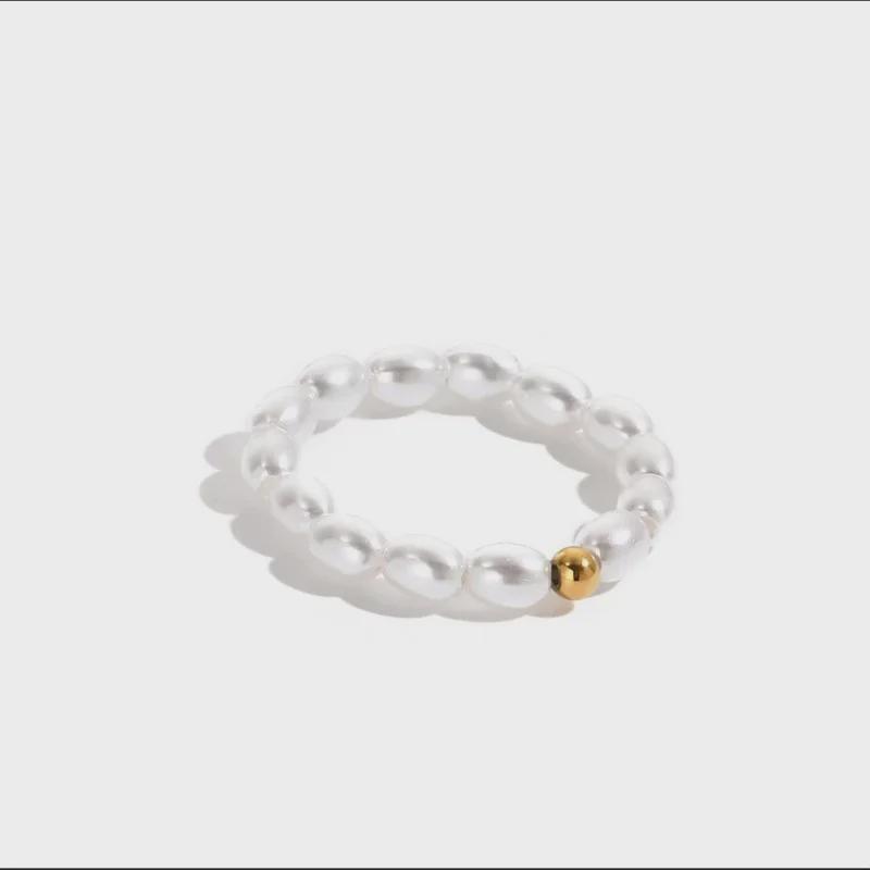 Улица. Кольцо Delan Simple в корейском стиле с овальным жемчугом