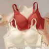 Traceless underwear women's small breasts gather and show large breasts, anti-sagging mulberry silk adjustment bra cover new