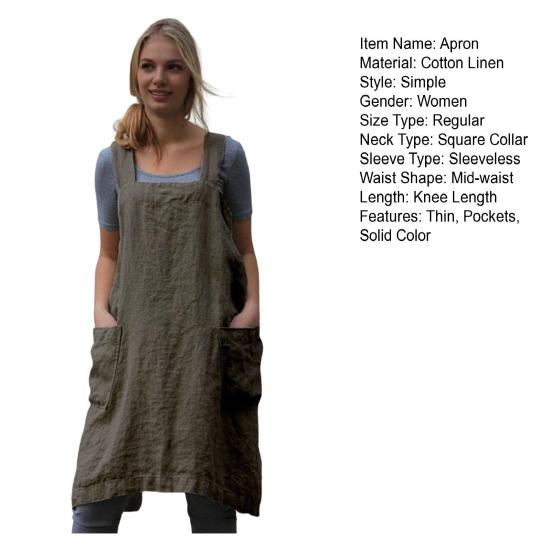 Женский нагрудник-фартук X-образной формы с повязкой на спине, широкий ремешок, большой карман, фартук, платье, кухонные принадлежности для готовки и уборки