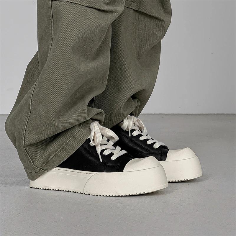 Мода Мода Натуральная Кожа Мужские Кроссовки на Толстой Подошве Классические Повседневные Удобные Оксфорды Уличная Нескользящая Обувь для Ходьбы Размер 38-46