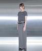 Mucent Tilt Stripe Button Point Long Skirt