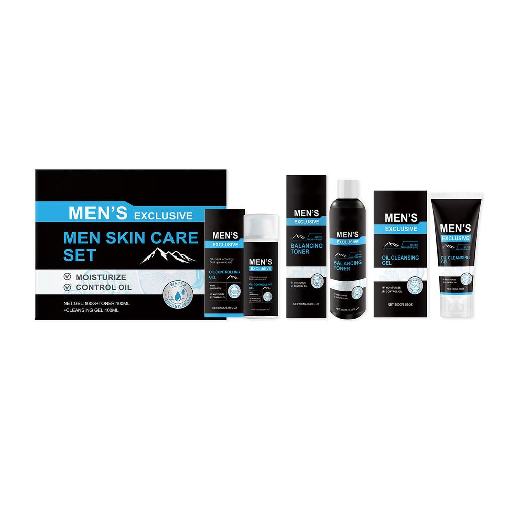 Мужской набор для ухода за кожей Oil Control Cleansing Skin Care Set Мягкое увлажнение и очищение лица Освежающий контроль жирности кожи