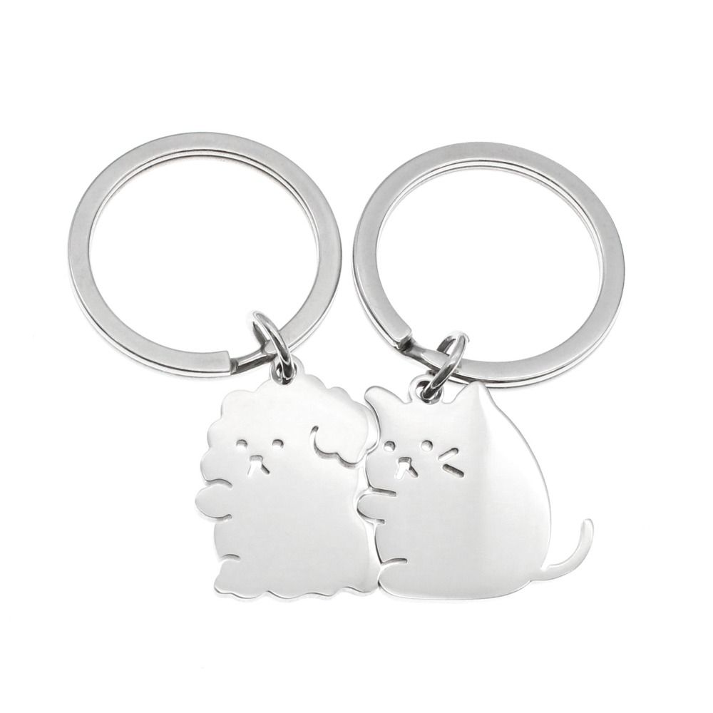 Hanging Jewelry Couple Keychain Hug Cat Dog Dog Cat Keychain  Valentine's Day Gift
