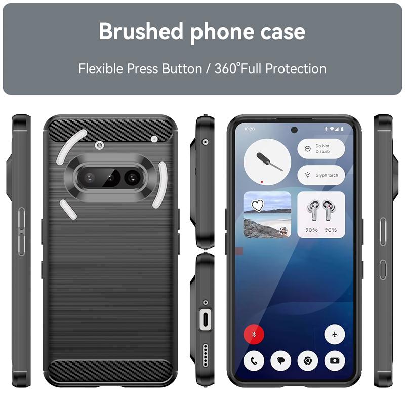 Для Чехла Nothing Phone 3A Чехол Nothing Phone 3A Capas Бампер Противоударный Углеволокно Мягкий ТПУ Чехол Для Nothing Phone 3A Fundas