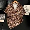 Premium Light Luxury Leopard Print Short-Sleeved Ice Silk Pajamas Women Can Wear Loungewear In Summer