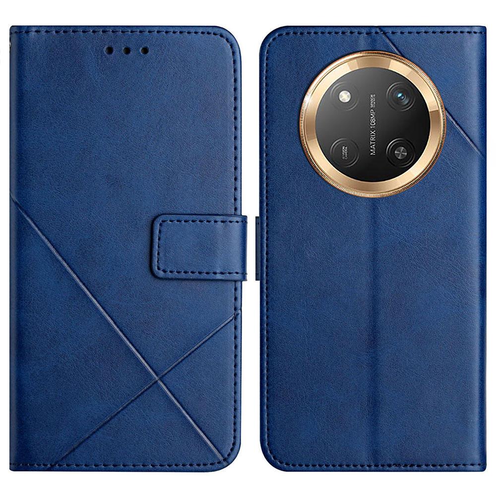 Leather Case For Honor X60 Pro 5G/X9c 5G/Magic7 Lite 5G Line Pattern Wallet Phone Cover with Wrist Strap