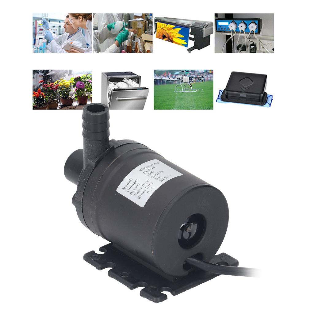 Submersible Pump 200GPH 800L/H Silent Water Pump for Fountain Pond Aquarium 5 Meter Lift DC24V