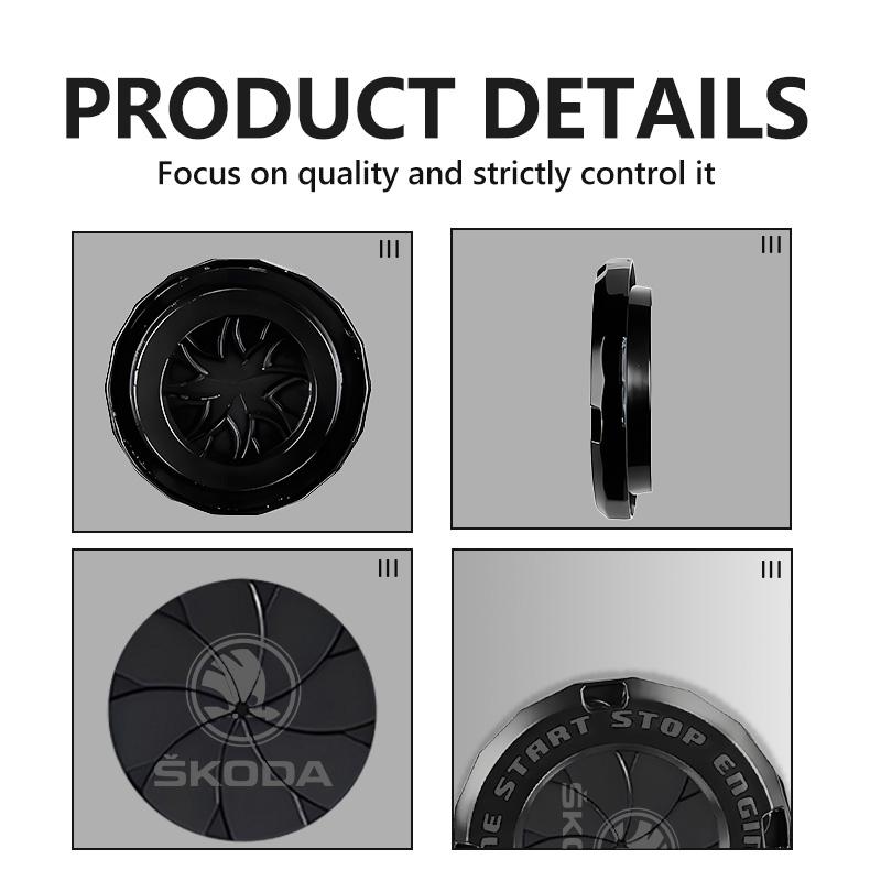 LQP4 For Skoda Car Interior One-Click Start Ignition Engine Stop Push Switch Button Protective Cover Octavia A5 A7 RS Fabia Superb