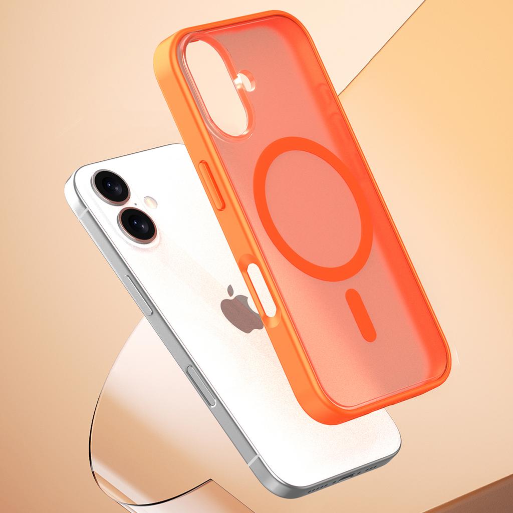 For iPhone 16 Case Compatible with MagSafe Skin Feel Frosted PC+TPU Phone Cover