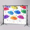 1 piece of colorful umbrella pattern background - Vibrant rain-themed design featuring colorful umbrellas - Polyester material