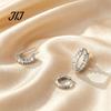 Fashionable Zircon Circle Hoops 3Pcs Elegant Zirconia Full Stud Earrings Set, Comfortable Piercing Hoop Earring, Hypoallergenic Copper Jewelry Gift