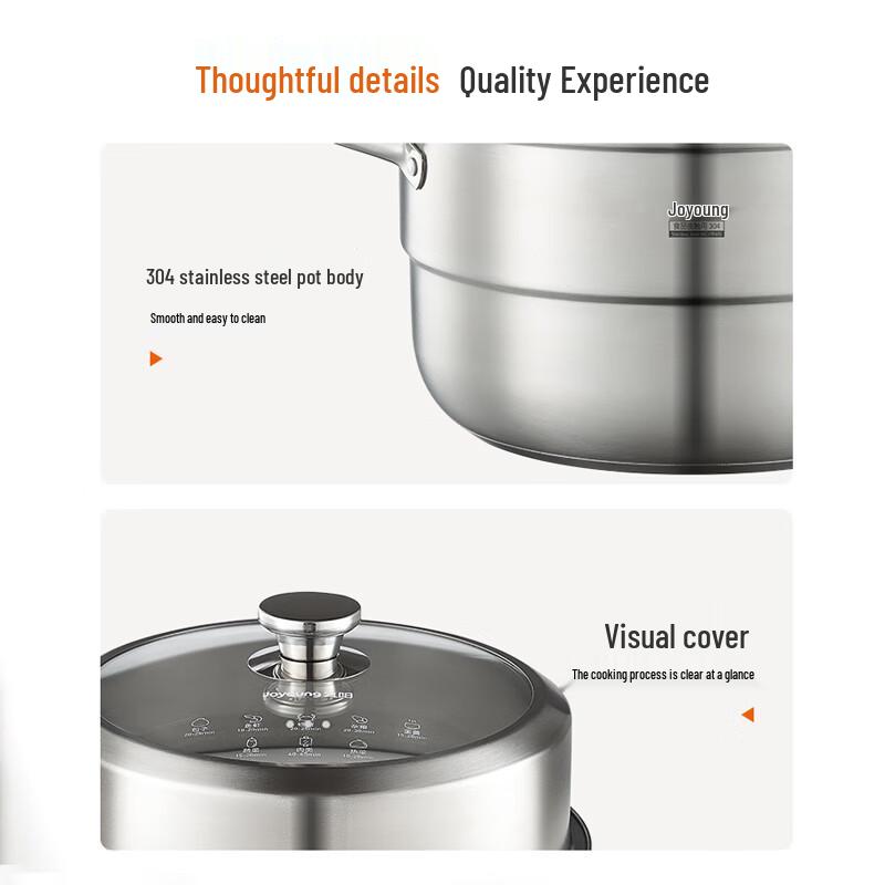 Joyoung 304 Stainless Steel 3-Tier Steamer Pot