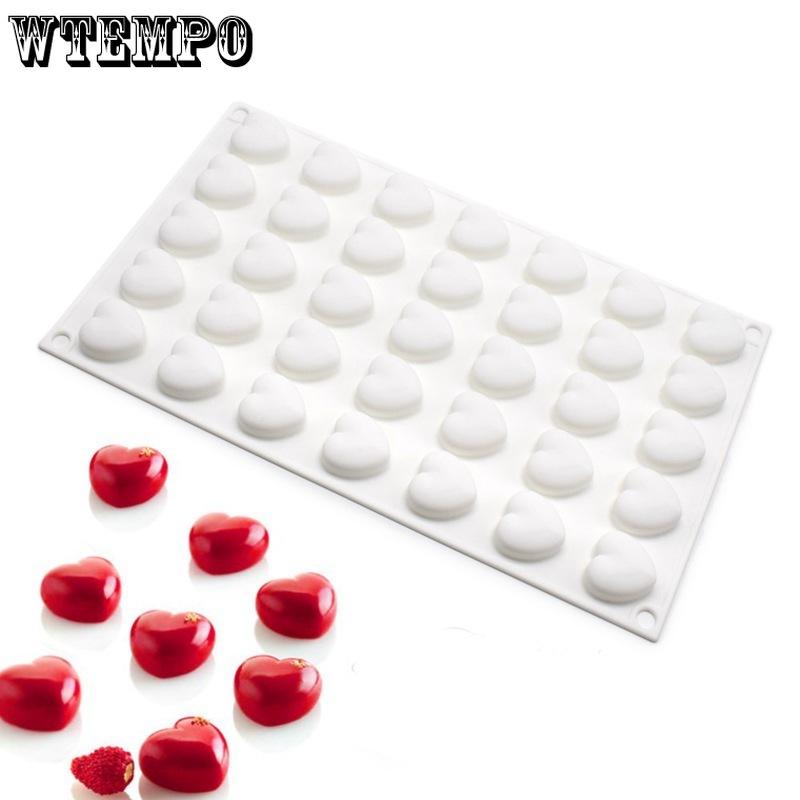WTEMPO 1 шт., 35 полостей в форме сердца, форма для выпечки десерта, мусса, сделай сам, силиконовая форма для шоколадного пудинга, простая креативная форма для желе, кубиков льда