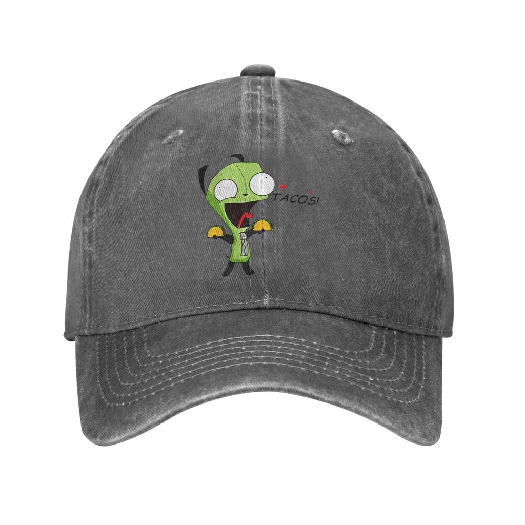 Винтажная Бейсболка Gir Loves Tacos Invader Zim Унисекс Женская Потертая Джинсовая Кепка Snapback Для Активного Отдыха Регулируемые Кепки