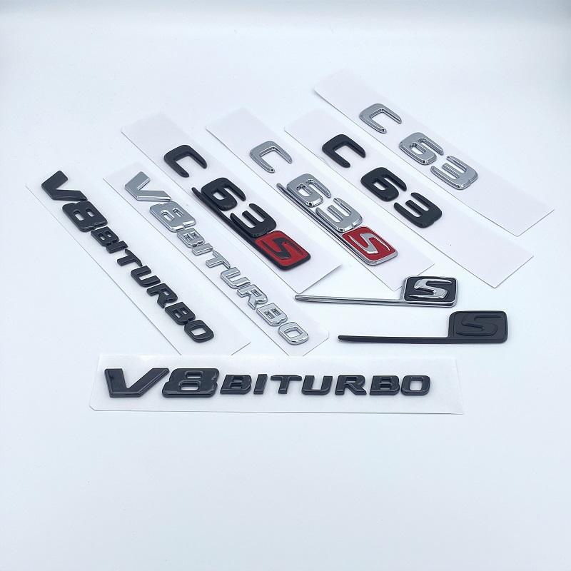3D матовые черные буквы V8 Biturbo 4matic эмблема для Mercedes Benz AMG C63 C63S Coupe, автомобильное крыло, багажник, табличка с логотипом, наклейка