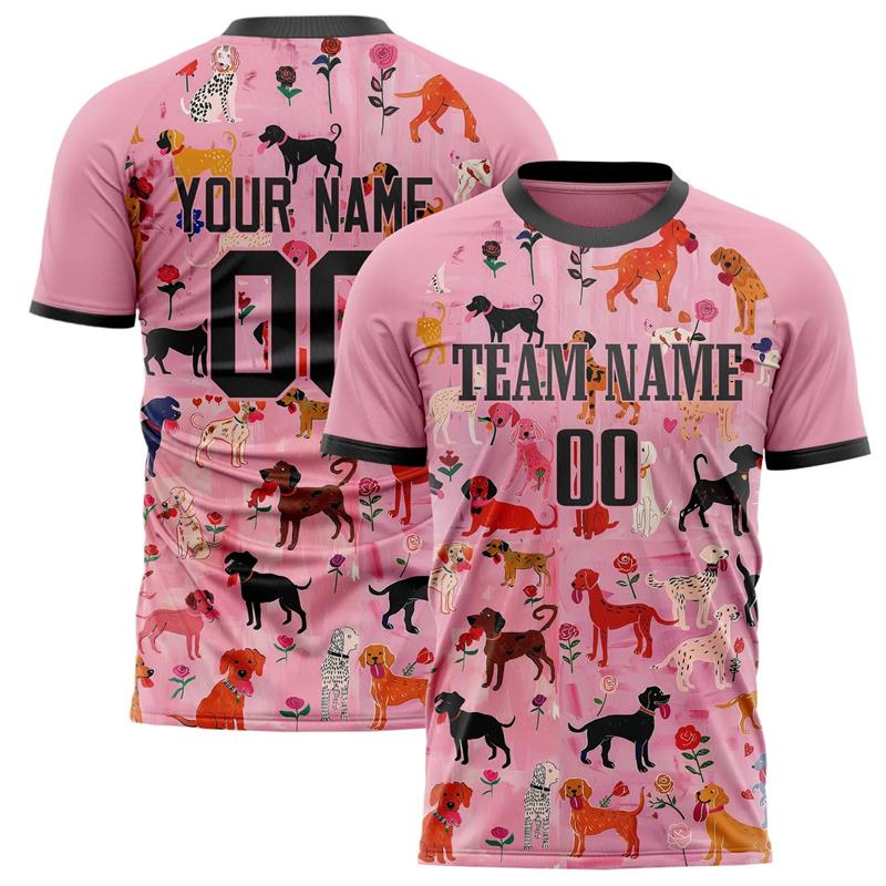 Индивидуальная футболка с названием команды, номером и именем, персонализированная спортивная футболка с круглым вырезом розового цвета, свободная быстросохнущая командная форма