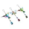 Wind Chime Hummingbird Metal Glass Painted Crafts Pendant Bell Dragonfly Bird Aluminum Pipe Home Courtyard Hanging Pendant