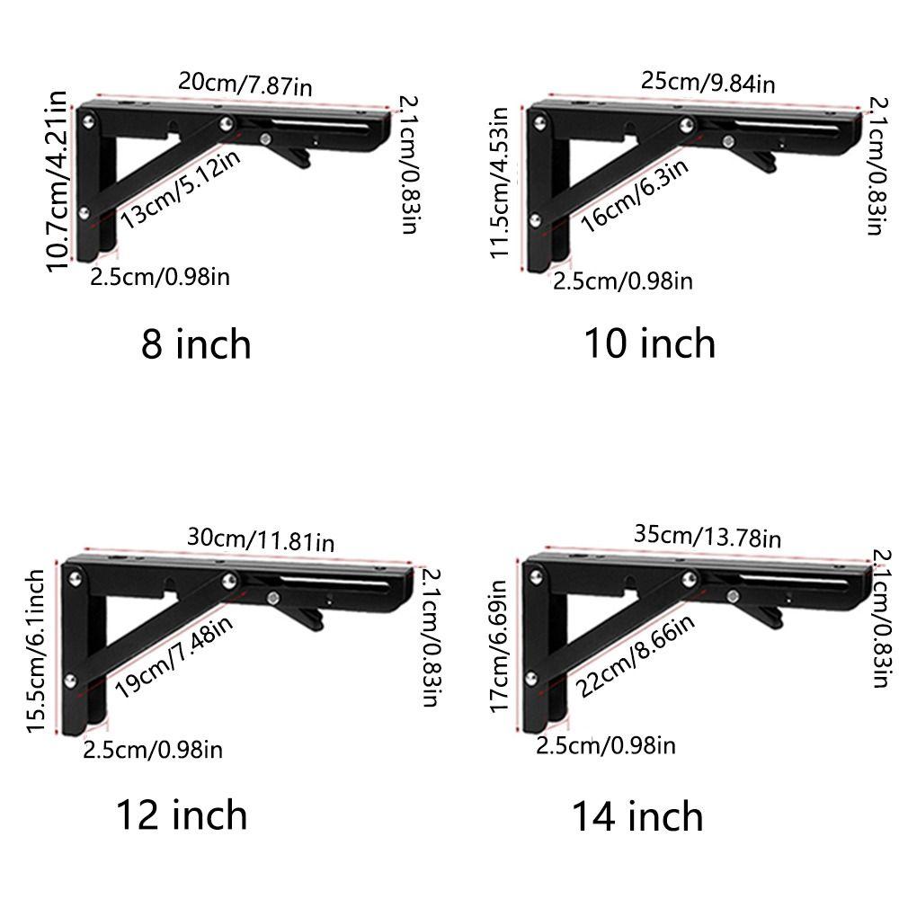 2 шт. Сверхпрочные складные кронштейны для полок L-образная треугольная подставка Защищенный от ржавчины опорный стержень Дом