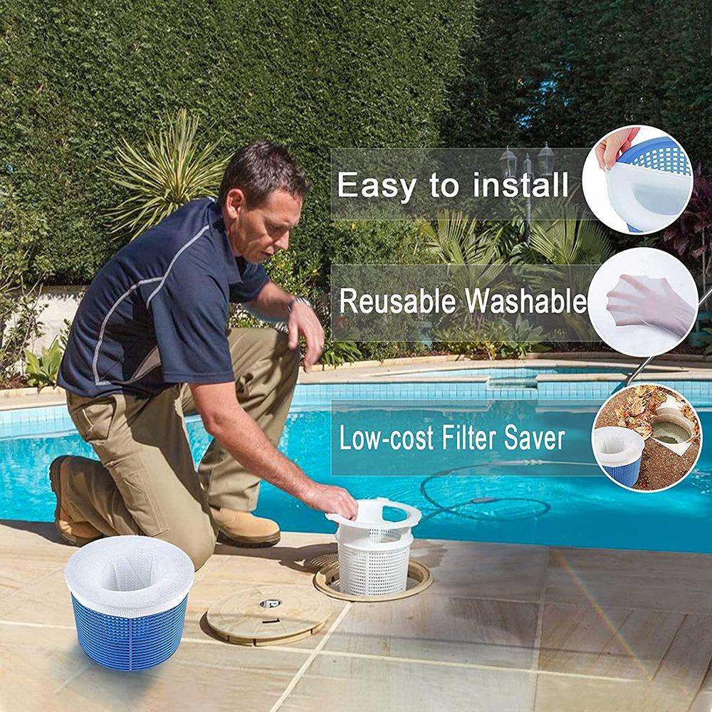 Чехол Домашний Уличный Сетчатый Фильтр Многоразовые Носки Скиммера для Бассейна Очистка Бассейна Очищает Мусор Листья