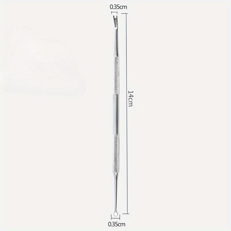 2 шт. Двусторонний стальной пушер для ногтей, передние шлифовальные подушечки, подкова, пилинг, ремонт поверхности ногтя, просто пушер, инструмент для дизайна ногтей