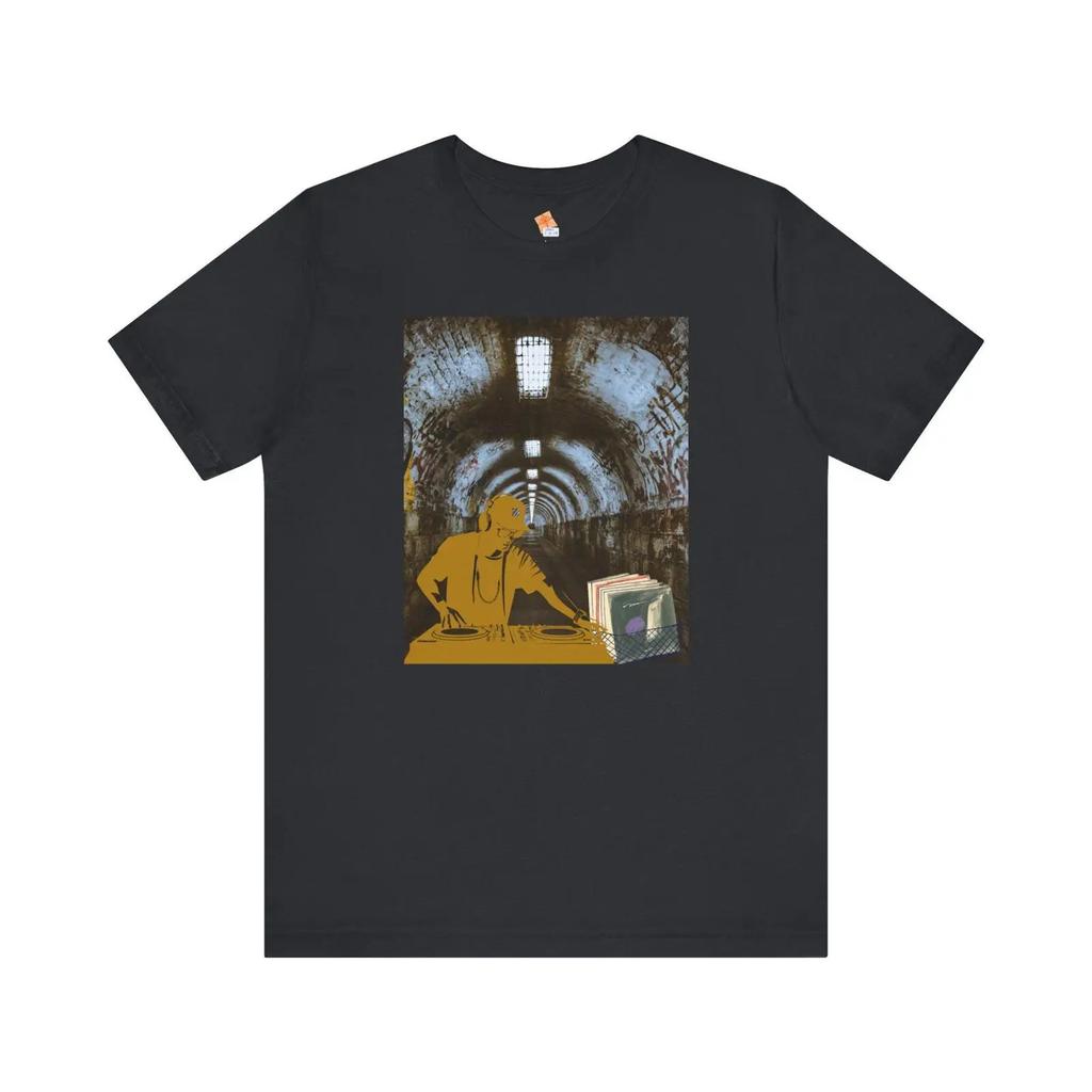 Underground Dj Tunnel Art T Shirt Vintage Retro Unique Casual Wear For Hip Hop Music Lovers Vintage Stretched Stylish