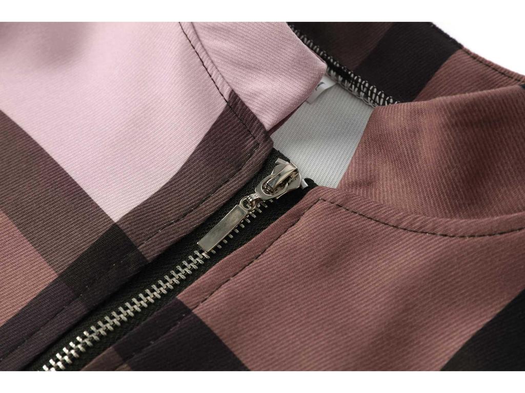 Осень/Зима 2022 Приталенная куртка на молнии с клетчатым принтом