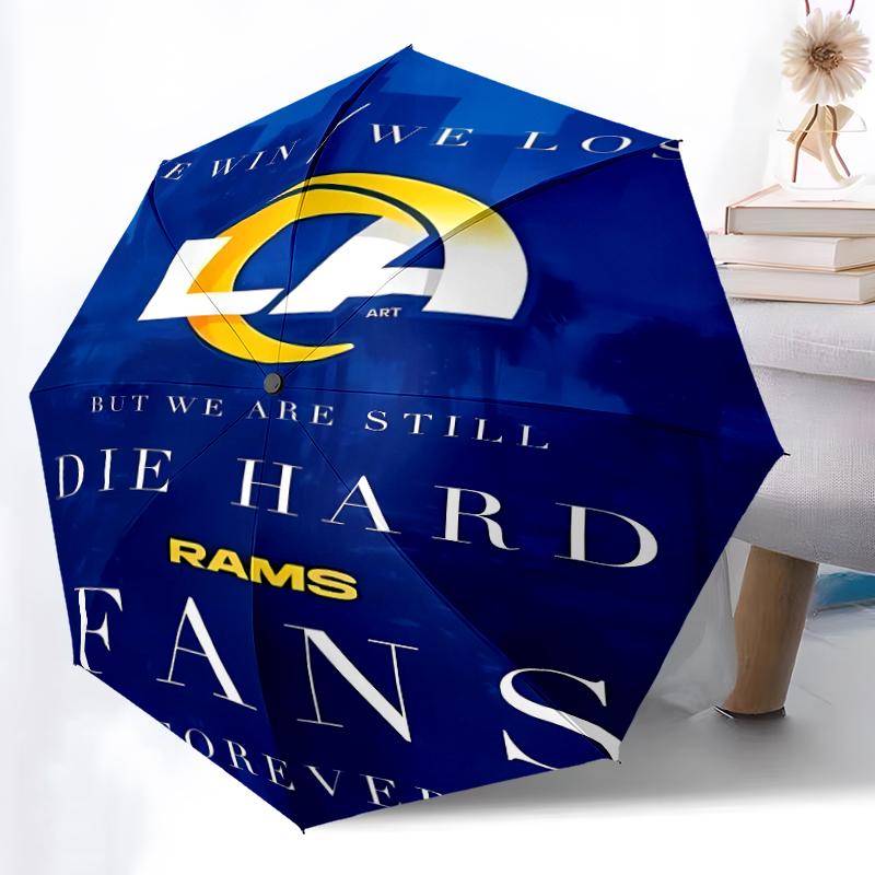 Printed Los Angeles Rams logo Folding Umbrella,Outdoor,Leisure,And Travel Umbrella,Durable Umbrella Fabric,Birthday And Holiday Gift