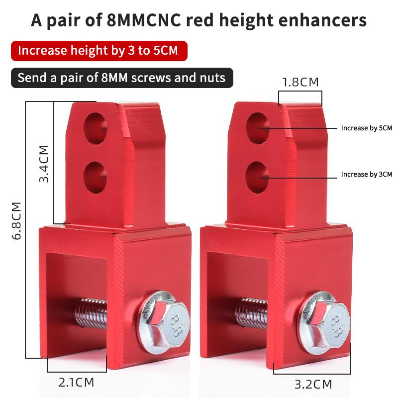 Motorcycle Rear Shock Extender 1/2Pcs Motorcycle Front Shock Riser With Screw Front Shock Riser Height Extension Absorber Metal