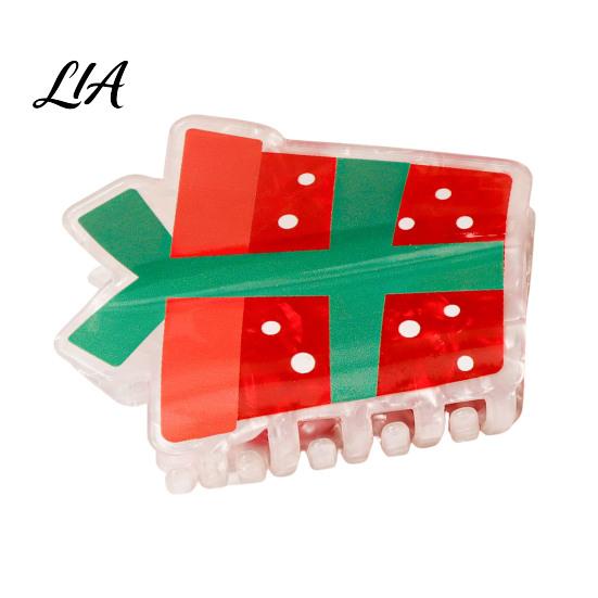Winter Festive Hair Ornaments Claw Clip for Women, Cute Christmas Patterns Non-Slip Strong Hold Non Slip Grippers Shark Clip, Lightweight Decorative