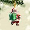 Рождественское украшение Улыбающийся Дед Мороз с подарком Подвеска 3D эффект Акриловая подвеска Праздничный домашний декор