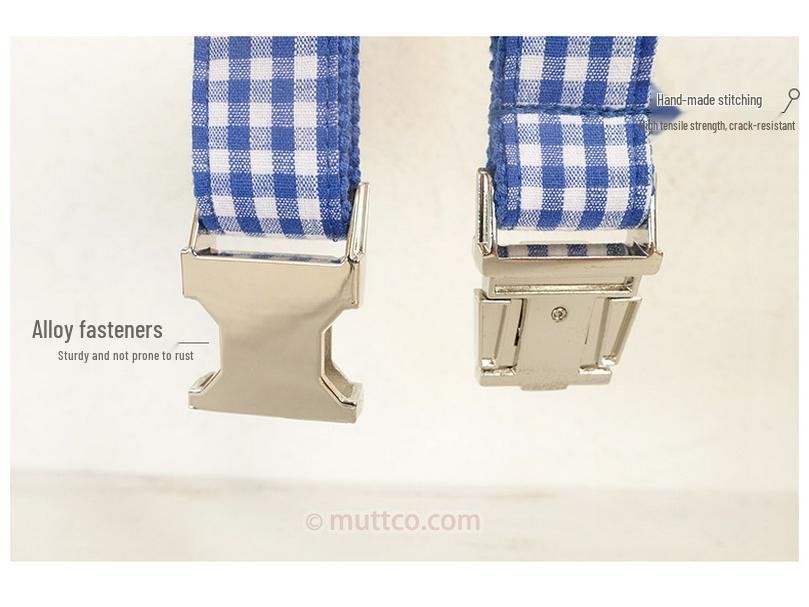 Blue Plaid Dog Collar - Unique Personality Pet Accessory